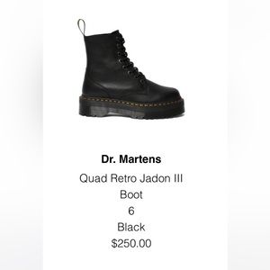 Dr. Martens Quad Retro Jadon III Boot Size 6